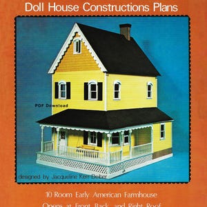 Vintage Miniature 1:12 Dollhouse Woodworking Plans Book - Pepperwood Farm - PDF DIGITAL DOWNLOAD - Early American Farmhouse - 10 rooms