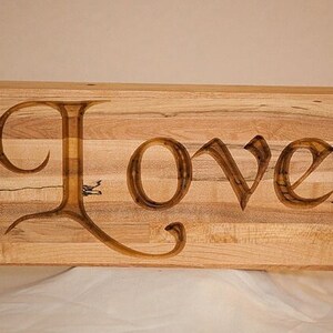 Natural Wood Block LOVE sign, one of a kind from reclaimed wood