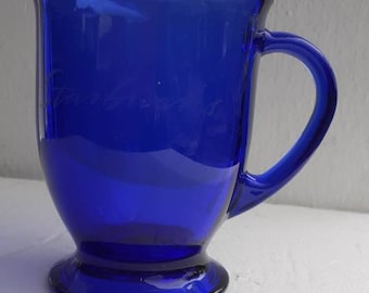 Anchor Hocking Starbucks Cobalt Blue Glass Coffee Mug