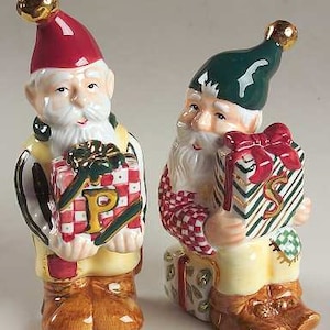 1998 Figurine Salt and Pepper Weihnachtsset in Wintergirlande von Charta