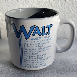 WALT Name Meaning Precious Gem Walt Poem by Marci G. Coffee Collectible Name Mug Papal image 1