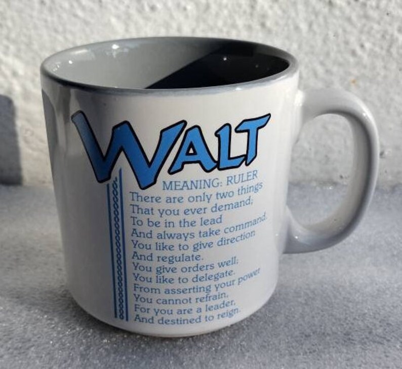 WALT Name Meaning Precious Gem Walt Poem by Marci G. Coffee Collectible Name Mug Papal image 1