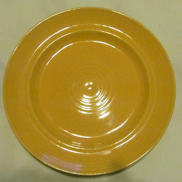 Pier 1 Saffron Yellow Color China Stoneware Ringed Style Dinner Plate 10.5" Made In Japan