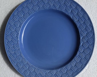Bordallo Pinheiro Color Azul Coleccionable Cesta Diseño Plato Llano Hecho en Portugal