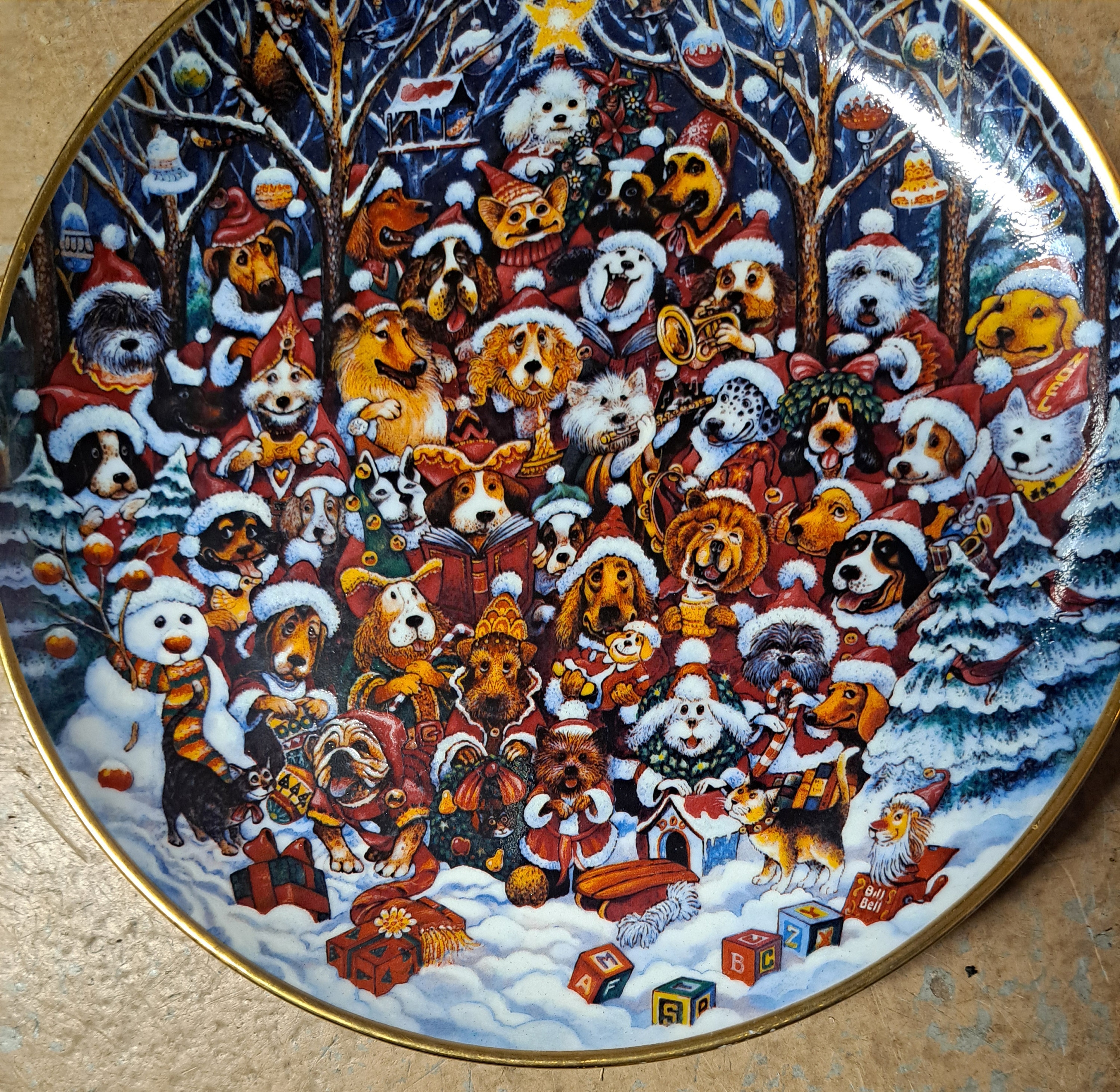 フランクリンミント　Santa Paws Bill Bell 犬　クリスマス FRANKLIN MINT 