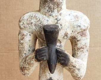 Rare 19th - 20th Mid Century Igbo Ibo Vintage African Tribal Art Wood Figure Statue Phallus Nigeria - Africa