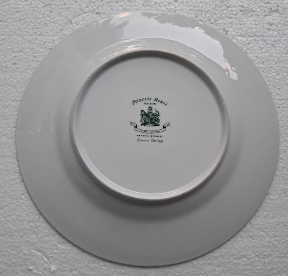 Plato llano Princess House Platinum Rim de porcelana blanca con borde plateado de platino de Crate Barrel Etsy Espana