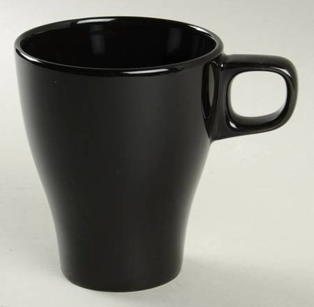 IKEA (1) FÄRGRIK Stackable Coffee Mug Black Gloss Color by IKEA Made in Sweden