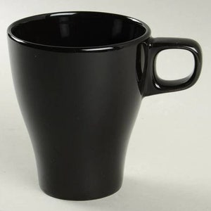 IKEA (1) FÄRGRIK Stackable Coffee Mug Black Gloss Color by IKEA Made In Sweden