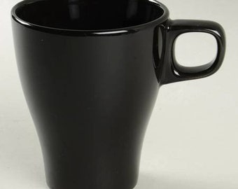 IKEA (1) FÄRGRIK Stackable Coffee Mug Black Gloss Color by IKEA Made In Sweden
