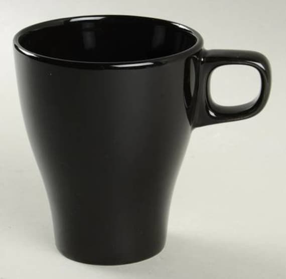 IKEA (1) FÄRGRIK Stackable Coffee Mug Black Gloss Color by IKEA Made in Sweden