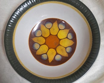 Vintage Lido Steingut-Suppenschüssel, klein: Electra Ceram Floral, hergestellt in Japan