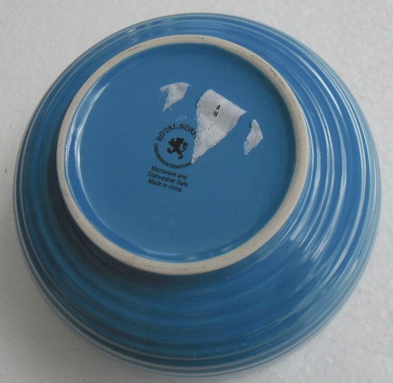Royal Norfolk Blue Color Ribbed Bowl China Stoneware Looks Like