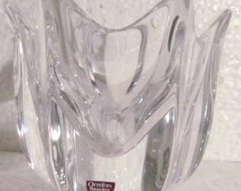 オレフォス　ガラス　花瓶　大聖堂と鳥　北欧　スウェーデン Orrefors Flower Vase designed by Sven Palmqvist/オレフォス