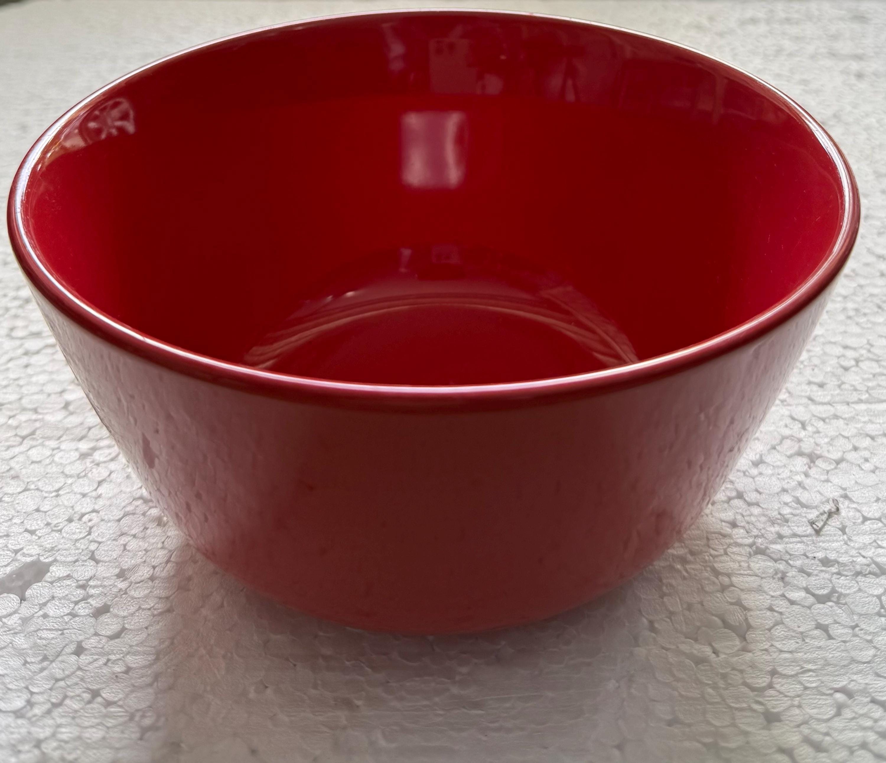 Room Essentials Red Color Stoneware Collectible Angled Large Soup
