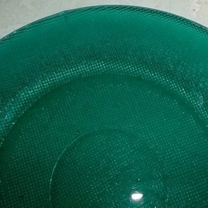 Vintage Forest Green Hand-Pressed Designed Collectible Solid Glass Dinner Plate image 6