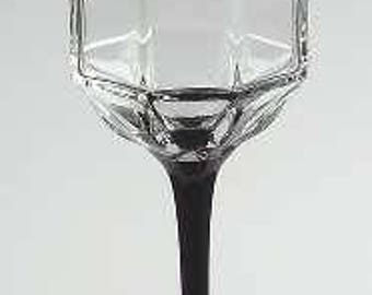 Vintage 1980's Wine 8" Goblet Glass In Octime Black by Arcoroc  Made In France