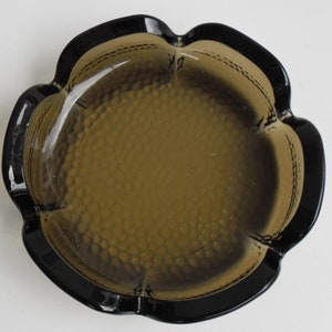 VINTAGE Anchor Hocking Smokey Brown Color Collectible Glass Designed Ashtray