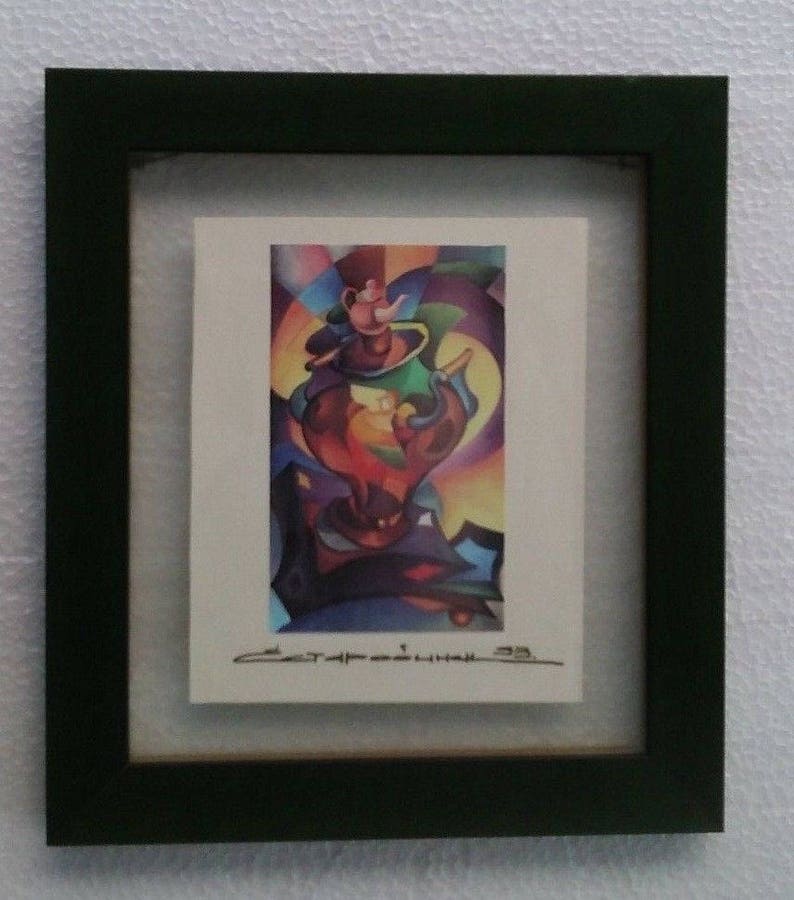 1993 Rare Signed katerina Starobinsky Abstract Art Exhibition Print Russia Moscow Prague