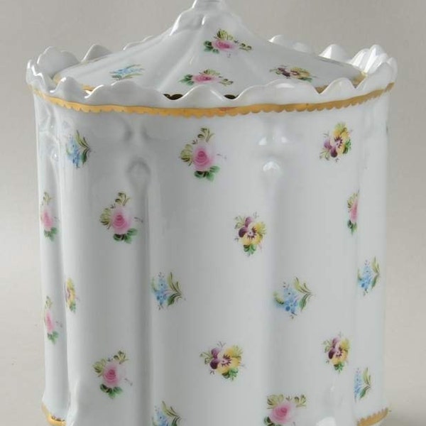 Primavera by GODINGER Rosebuds Design Medium Canister & Lid Porcelain China