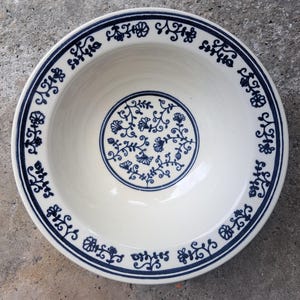 Vintage Homer Laughlin Sturbridge Collectible Soup Bowl White With Blue Flowers