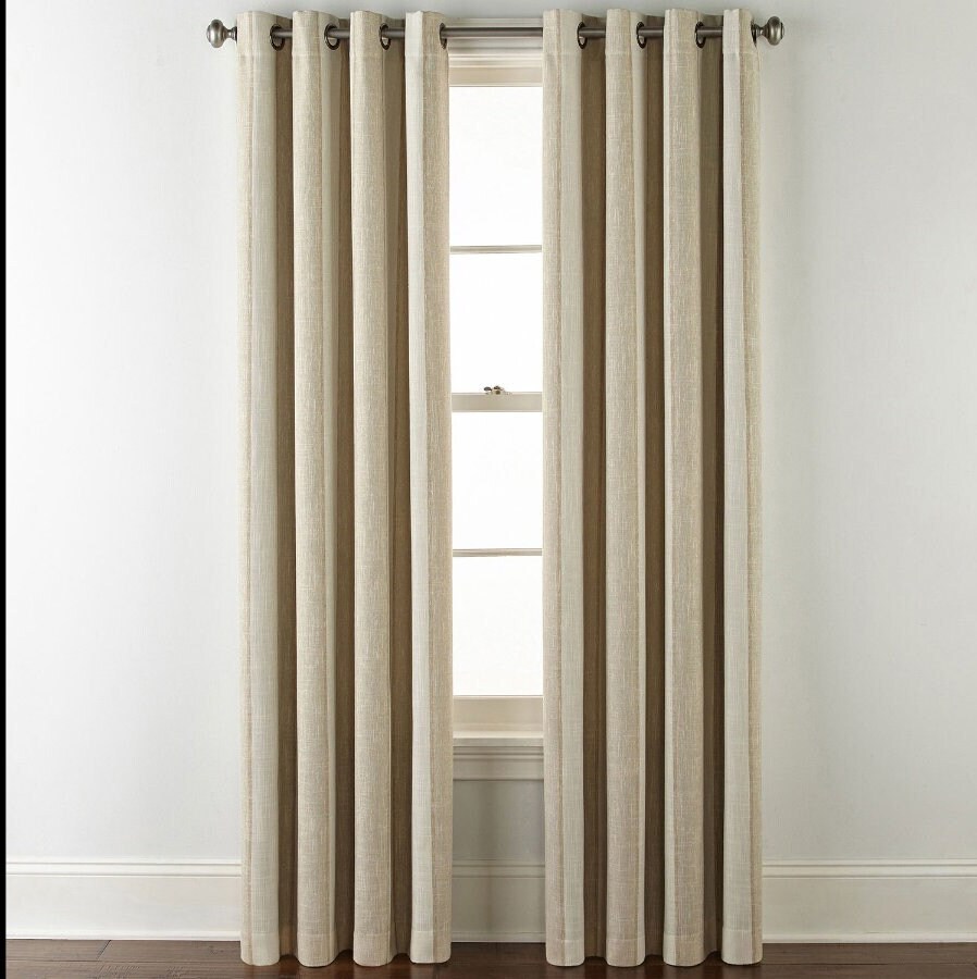New JC Penney Sullivan Stripe Raffia Multi Blackout Grommet
