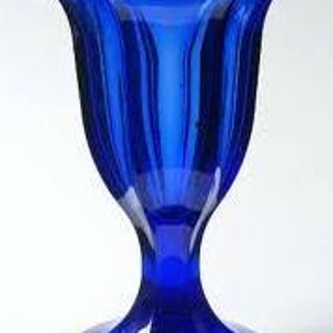 Vintage (1) Fountainware Cobalt Blue Dessert Sundae Glass by Anchor Hocking