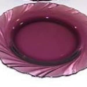 Duralex (2) Rivage Amethyst Purple Glass Swirl Dinner Plates by Bormioli Rocco