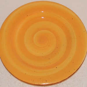 Hausenware Hand Painted TWIST Yellow Design Salad Plate Stonemite 9"