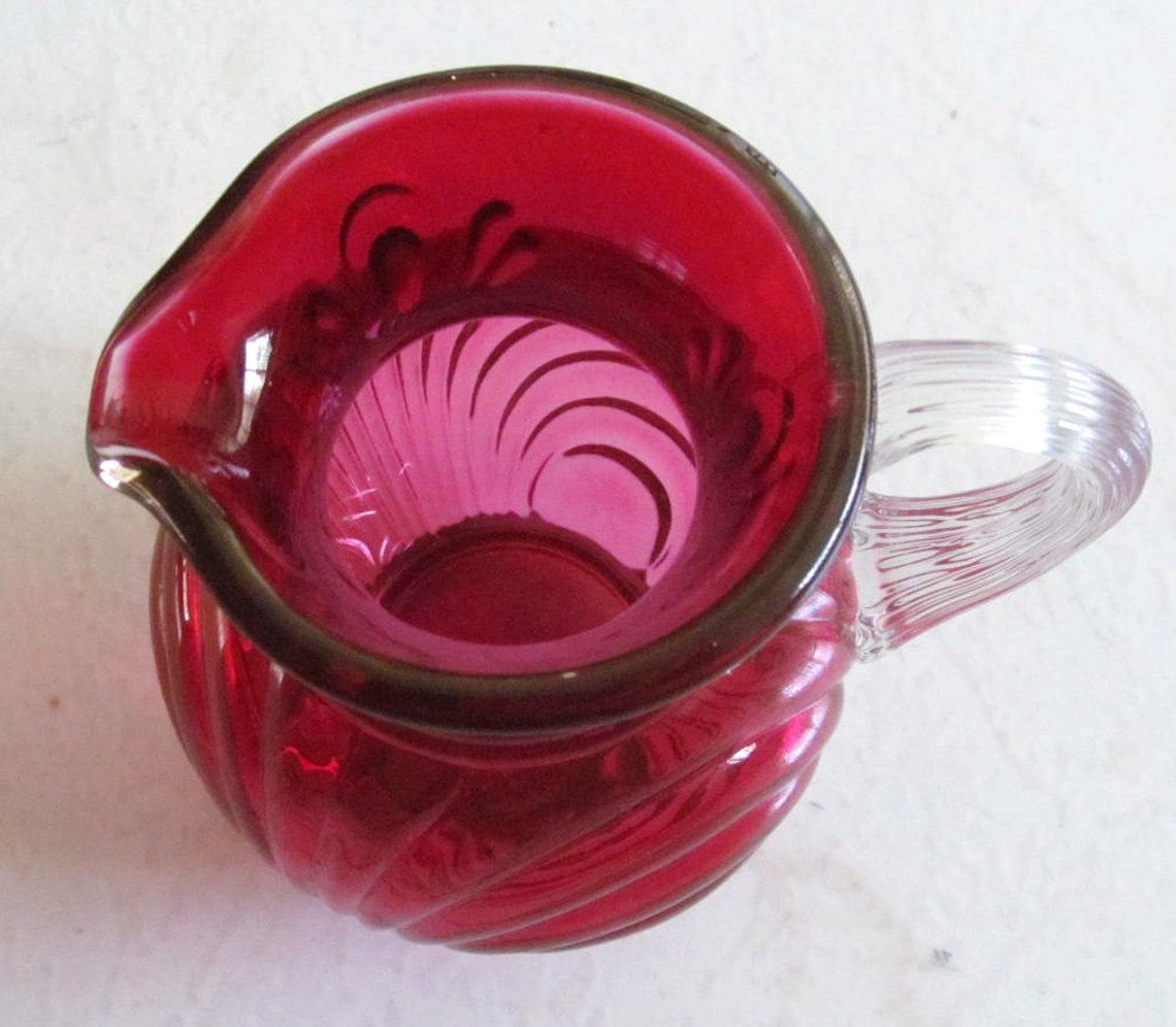 Download Vintage Pilgrim Cranberry Color Handblown Pressed Glass ART | Etsy