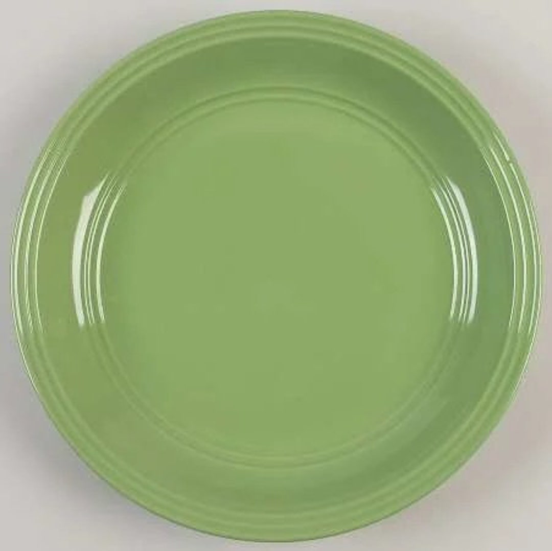 Green Dinner Plate green Stalk Gloss Ringed Finish by MAINSTAYS