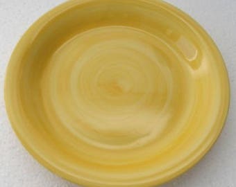 Hand-Painted Yellow Swirl Stoneware Dinner Plate - Citrus Grove