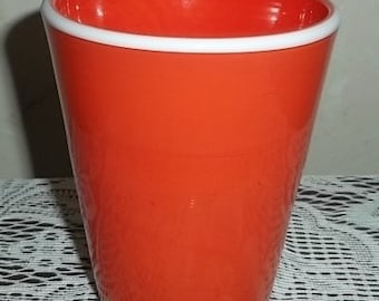 Murano Handbown Orange Farbe Glas Mit Weißem Rand Massives Glas Made In Frankreich
