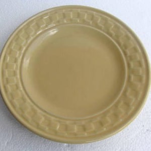 Bordallo Pinheiro Mustard Yellow Color Collectible Basket Weave Design Salad Plate  Made in Portugal
