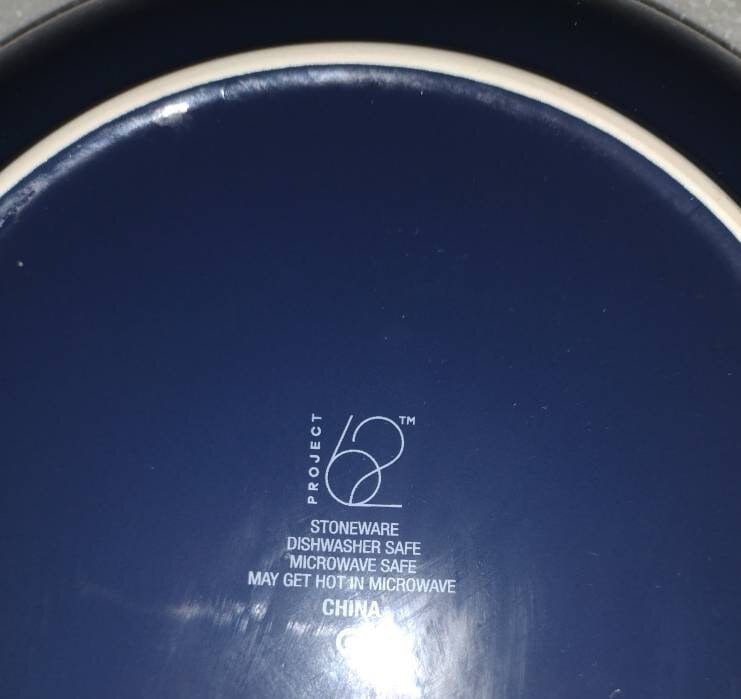 Project 62 Kitchen Project 62 Dark Blue Color Gloss Finish Stoneware Collectible Dinner ...