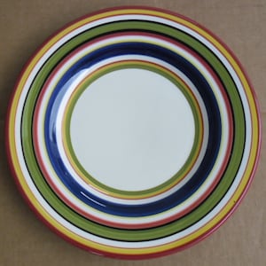 Tabletops Lifestyles Mulit-Colored Collectible Salad Plate Lasamba  Hand painted & Hand Crafted   Stonemite