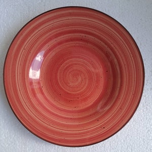 Gibson Home Light Red Color Swirl Designs, Handpainted Collection  Collectible Small Cereal Bowl 5&quot;
