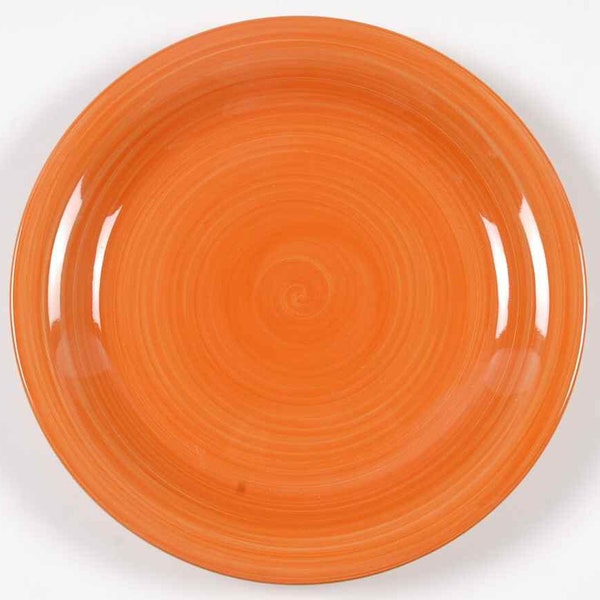 Citrus Grove New Handpainted Design Orange Colored Swirl Design Large Dinner Plate