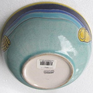 Caribe from Artesa  Hand Painted Large Pottery Serving Bowl, Seashells Dinnerware Designs Collection Ceramic Made in Ecuador
