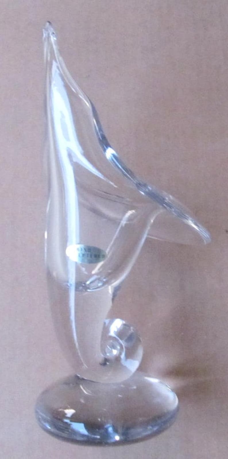 Vintage Murano Glass Flower Lily Petal Clear Solid Collectible Etsy
