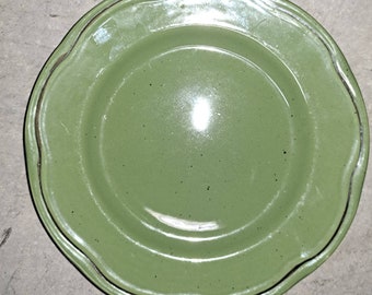 Green Color Collectible China Stoneware Salad Plate Made In ITALY