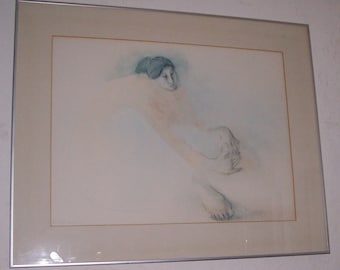 Impresión artística de una mujer indígena navajo de R.C. Gorman, década de 1970