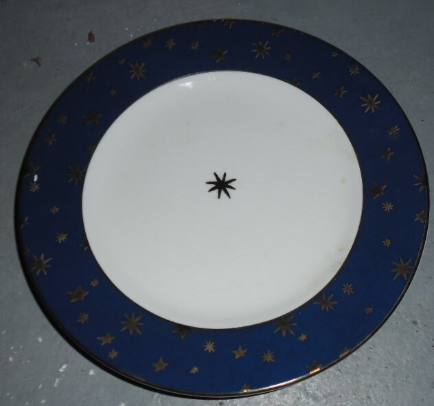 VITROMASTER Side Plate Galaxy Novelty Collectible Fine Porcelain Collectible Plate by Sakura 14K Gold