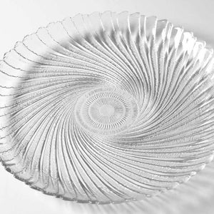 Arcoroc Clear Glass Seabreeze/Swirl Design Large Dinner Plate -New- Made In France