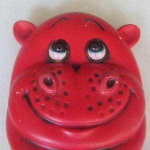Vintage 1960's Hippopotamus Red Color Collectible Ceramic Savings Bank ...