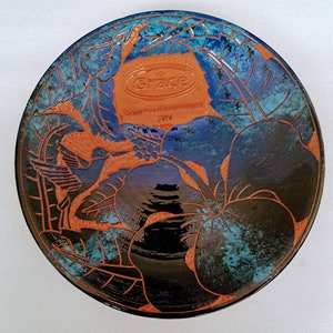 Vintage WASSI ART 2014 Handmade & Handpainted Ceramic Grace Foods International  Display Plate, Jamaica