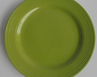 Green Color China Stoneware Ringed Style Large Dinner Plate 10 3/4" Royal Norfolk China