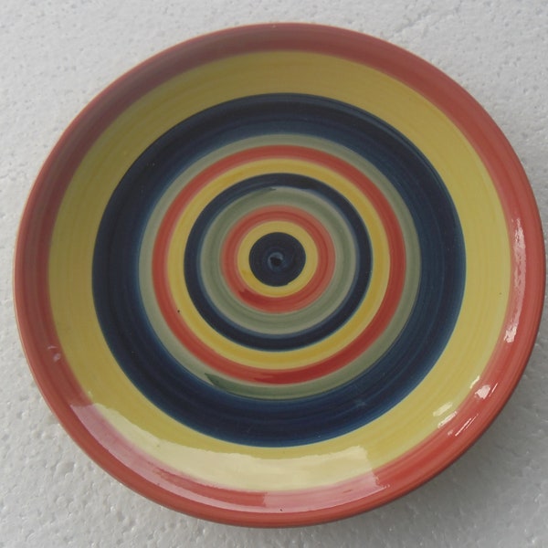 Swirl Multi-Color Swirl Designs, Hand-painted Collection Collectible Salad Plate 8 1/2"