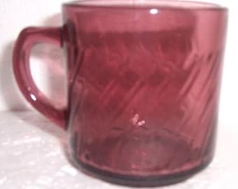 Fortecrisa Wine Color Collectible Large Glass Mug Swirl Design