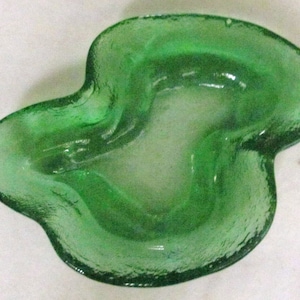 Vintage Lindgrün Blenko Mid-Century Modern Abstrakter Glas Tischaufsteller